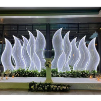 SMOOTH New Design Hochzeit Gang Stand LED Licht Warmweiß Event Bühne Seegras Form Hintergrund Stand Arch zum Verkauf