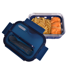 de repas en verre à <span class=keywords><strong>3</strong></span> <span class=keywords><strong>compartiments</strong></span> boîte à <span class=keywords><strong>bento</strong></span> avec couvercles de récipient de stockage de nourriture - Product Image 1