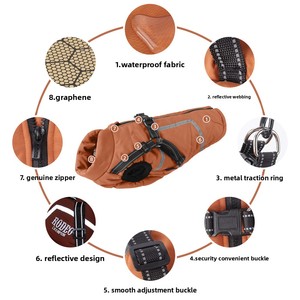 छोटे कुत्तों के लिए लश के साथ नई सर्दियों में पतला विंडब्रेकर कुत्ते कोट, आकस्मिक शैली आउटडोर पालतू जैकेट - Product Image 4