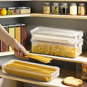 <span class=keywords><strong>1.5L</strong></span> Nhựa Mì Ống Lưu Trữ <span class=keywords><strong>Container</strong></span> Spaghetti Thủ Môn Snap Khóa Nắp Khô Thực Phẩm Để Thức Ăn Tổ Chức Stackable Hình Chữ Nhật - Product Image 3