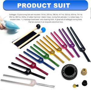 पवित्र सोफीगियो चक्र ट्यूनिंग फोर्क सेट ध्वनि और कंपन चिकित्सा संगीत उपकरण के लिए संगीत उपकरण - Product Image 6