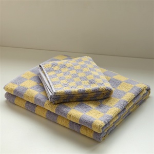 Nuovo Asciugamano in Cotone Pettinato Jacquard Colorato <span class=keywords><strong>a</strong></span> Scacchi Retrò, Assorbente per Viso e Bagno, Idea Regalo - Product Image 5