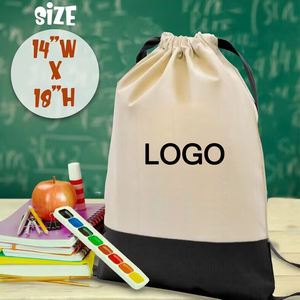 OEMコットンドローストリングバッグキャンバスドローストリングバックパックバッグラージサイズドローストリングシンチバッグバックパックロゴ付き - Product Image 3