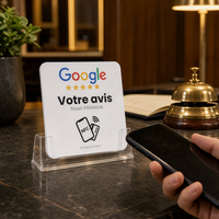 Carte Google Review NFC RFID ISO Modèle Pivot U-Card en PVC Acrylique Époxy Étanche avec Code QR Puce NTAG213 13.56MHz Carte Cadeau