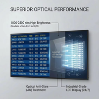Monitor de Llegada y Salida en Tiempo Real con Interfaz Abierta, Terminal FIDS LCD de 1000nits para Integración en Centros de Transporte Inteligente