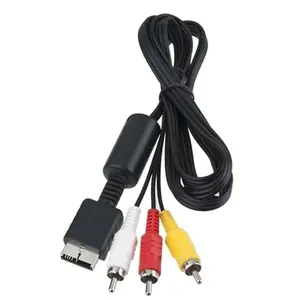 Kabel AV Video Audio Panjang 6ft 1.8M Ke 3 RCA TV Kabel Utama untuk Konsol Sony Playstation PS2 PS3