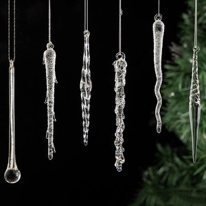 Giáng Sinh Trang Trí Nguồn Cung Cấp Thủy Tinh Thủ Công Đồ Trang Trí Icicle Tùy Chỉnh Xmas Pha Lê Mặt Dây Chuyền Treo Finial Trong Suốt Cho Cây - Product Image 1