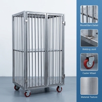 Chariot de stockage robuste en acier galvanisé CASE CARTER OEM avec roues, cage en treillis métallique, conteneur roulant de sécurité 400 kg