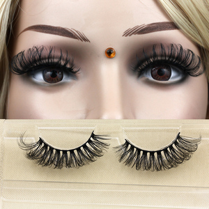 HITOMI QK5D Pestañas Postizas 3D de Visón Sintético Hechas a Mano de 10mm D para Tira, Pestañas Rusas con Tallo de Algodón Negro y Bandeja - Venta al por Mayor - Product Image 3