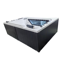 Bain à remous extérieur de luxe Whirlpool Hydropool, design moderne, capacité 5 personnes, matériau acrylique, 10 jets, commande par ordinateur