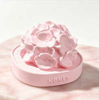 Diffuseur de parfum en gypse en forme de fleur de cerisier, base en bois, pierre parfumée pour voiture, décoration d'intérieur