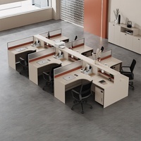 Poste de travail de bureau en forme de L avec cloison en verre dépoli et tiroir pour bureau