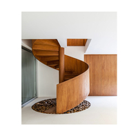 Escalier d'escalier Design moderne de qualité supérieure Utilisé Prix d'escalier en acier en colimaçon ouvert avec marches d'escalier en bois massif
