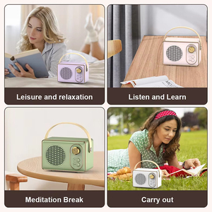 Altavoz Bluetooth Retro, Mini Altavoz Portátil Vintage, Reproductor MP3 Recargable con Tarjeta de Memoria, AUX, USB, para Campamento, Fiestas, Regalo - Product Image 5