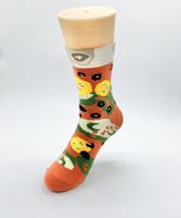 XIANGHUI vente en gros de fast-food personnalisé pour femmes Jacquard Tube mode coton Crew Pizza Box chaussettes pour hommes