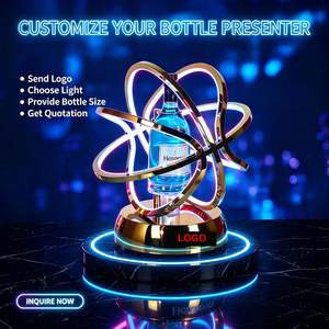 Custom Vodka Golden Light Up Champagne Display Rack Stand VIP Bottle service sign LED Bottle Presenter for Club <b>Bar</b> Graduation - Product Image 2