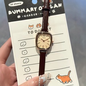 Nouvelle montre pour femme minimaliste, fine, avec petit cadran ovale, étanche, à quartz, bracelet en cuir - Product Image 3