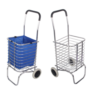 तह एल्यूमीनियम 2 पहियों के साथ खरीदारी की टोकरी शॉपिंग कार्ट शॉपिंग हाथ ट्राली - Product Image 3