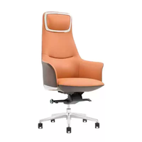 Chaise de direction en cuir véritable, chaise de bureau élégante, chaise ergonomique.