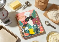 Roze Bloemige Kat Chef Spiraalvormig Receptenboekje Schattige Kat Chef Hoed Illustratie Hardcover Familie Bakboek Dagboek Groothandel