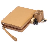 Reise-Backgammon Magnetisches Kunstleder-Backgammon Mini-Spielset Klassisches Brettspiel Magnetische Schachfiguren 9-Zoll-Backgammon-Spiel