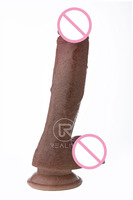 REALING Super Long Double Couche Réaliste Gode Liquide Silicone Matériel Aucune Odeur Énorme Dong Grand Pénis