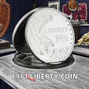 Moneta Commemorativa Americana Liberty 1911 Placcata Argento con Stampa Tipografica Patriottica Motivo Aquila Moneta da Collezione in Metallo - Product Image 2