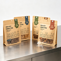Sacs d'emballage personnalisés OEM/ODM de luxe en papier kraft et plastique écologiques avec fenêtre et ruban, anti-odeur, pour aliments pour animaux de compagnie (chats et chiens)