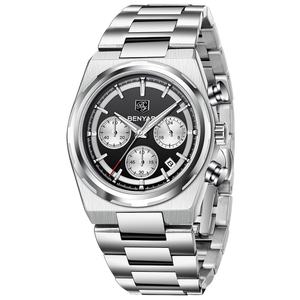 OEM ODM High-quality <b>Men's</b> Luxury Business Sport Quartz <b>Watch</b> Benyar Fashionable <b>Waterproof</b> 40mm Pointer Alloy Stainless Steel - Product Image 3