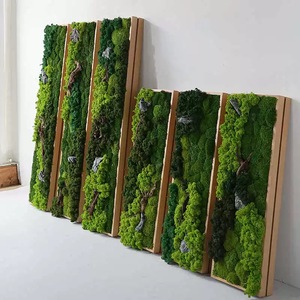 Venta al por mayor flores preservadas plantas musgo Real Natural pared arte verde estabilizado diseño moderno tamaño personalizado cumpleaños pared - Product Image 1