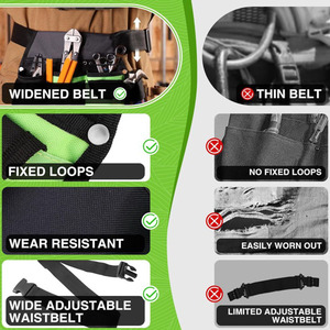 Ceinture de jardinage noire réglable avec pochette de ceinture et multiples poches pour sécateurs, gants et graines, idéale pour les travaux extérieurs en jardin. - Product Image 6