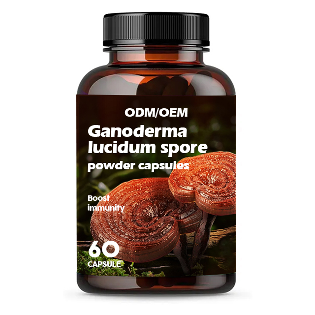 Boosters d'immunité OEM Capsules de poudre de spores cassées à base de plantes organiques Reishi Capsules de poudre de spores de Ganoderma Lucidum