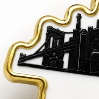 Épinglette en émail personnalisée, gravée sur mesure, thème Tourisme Urbain, Motif Panorama de New York, Vente en Gros, Fabricant OEM