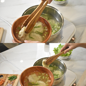 OEM Natural Eco Friendly Mitsu Teak Wood Food <b>Tongs</b> Sustainable Food Safe No Paint and Varnish Halal Customized Kitchen <b>Serving</b> - Product Image 5