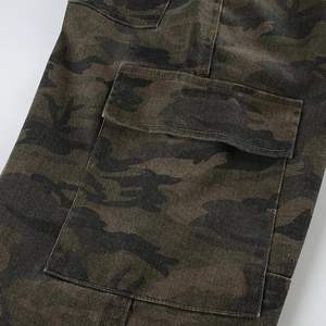 Taille haute femmes Camouflage Cargo Jeans poches à rabat Baggy Denim pantalon Y2K Style droite jambe large respirant décoré nœud - Product Image 2