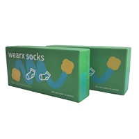 Boîte cadeau rigide en carton pour chaussettes et écharpes, deux pièces avec couvercle et base, en carton gris, avec vernis sélectif UV, logo personnalisé, portable, pelliculage brillant
