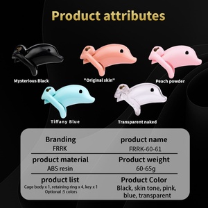 Cage de chasteté en résine pour homme, style mode, avec verrou de chasteté, cage à pénis anti-éjaculation, jouets sexuels SM pour homme, vente en gros - Product Image 2