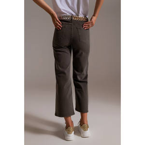 Jeans tagliati a gamba larga in grigio - Product Image 4