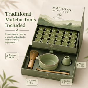 Juego de 48 tazas individuales de <span class=keywords><strong>té</strong></span> <span class=keywords><strong>Matcha</strong></span> Longjing en polvo, con cuenco de cerámica, batidor de bambú, cuchara, soporte y caja. Venta al por mayor, OEM, privado, <span class=keywords><strong>té</strong></span> en hojas. - Product Image 3