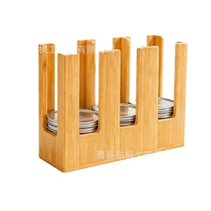 Wood Cup Lid <b>Storage</b> <b>Box</b> Rectangle Standing Type Kitchenware Organizer Desktop <b>Drawer</b> Organizer - Product Image 5