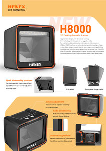 HENEX ad alta risoluzione Scanner QR Code 2D cablato Omni-direzionale desktop Scanner di codici a barre per supermercato droghiere - Product Image 6