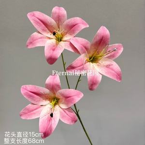 Giardino <span class=keywords><strong>Segreto</strong></span>: Giglio Artificiale 3D a Stelo Singolo in Plastica per Decorazioni Nuziali - Marrone, Viola, Rosa, Bianco - Composizione da Terra - Product Image 4