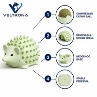 Jouet pour chat en forme d'ormeau à la menthe verte, base amovible, coque à picots, balle à lécher à la menthe compressée 50g
