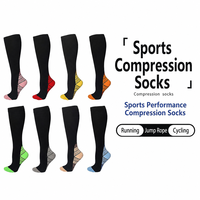 Chaussettes de compression respirantes professionnelles, anti-transpiration, durables, antidérapantes, à pression dégradée pour le sport