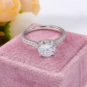 engagement rings for women 18k def vvs 8mm round moissanite rings jewelry wholesale hot sale Wedding Ring