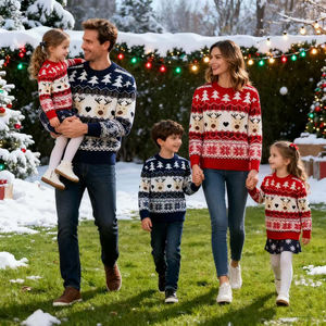 Pull tricoté chaud et décontracté pour femme, nouvelle collection, idéal pour les fêtes, pull de Noël familial, en gros, haute qualité, en stock - Product Image 3