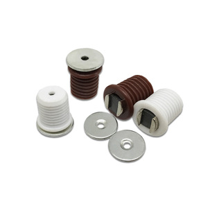 Cierres Magnéticos Redondos para Puertas de Gabinetes, Blancos y Marrones, de Nylon y Acero Laminado en Frío, Tipo Oculto, para Puertas de Muebles - Product Image 1