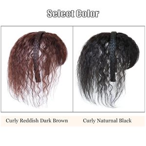 ที่คาดผมถักเปียสำหรับผู้หญิง10 "พร้อมวิกผม<span class=keywords><strong>ต</strong></span>รงสีดำธรรมชา<span class=keywords><strong>ต</strong></span>ิหน้าม้าสีน้ำตาลเข้มสีแดงเข้มวิกผมปลอมฐานลูกไม้ - Product Image 2