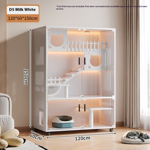 Villa pour chat en bois massif en gros, 3 niveaux, très grande et spacieuse, <span class=keywords><strong>lit</strong></span> pour animaux de compagnie, armoire de présentation pour animaux de compagnie à plusieurs niveaux avec griffoir pour chat - Product Image 1