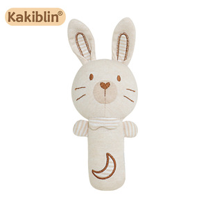 Jouet pour bébé en coton biologique QF, hochet doux pour nourrissons, hochet apaisant, 19x7cm, unisexe, bâton d'apprentissage pour bébé, entraîneur de préhension - Product Image 4